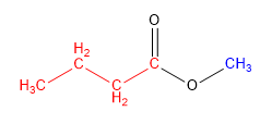 Tuliskan rumus struktur senyawa metil butanoat! 