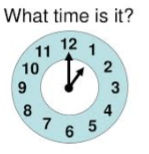 Look at the clock! What time is it?